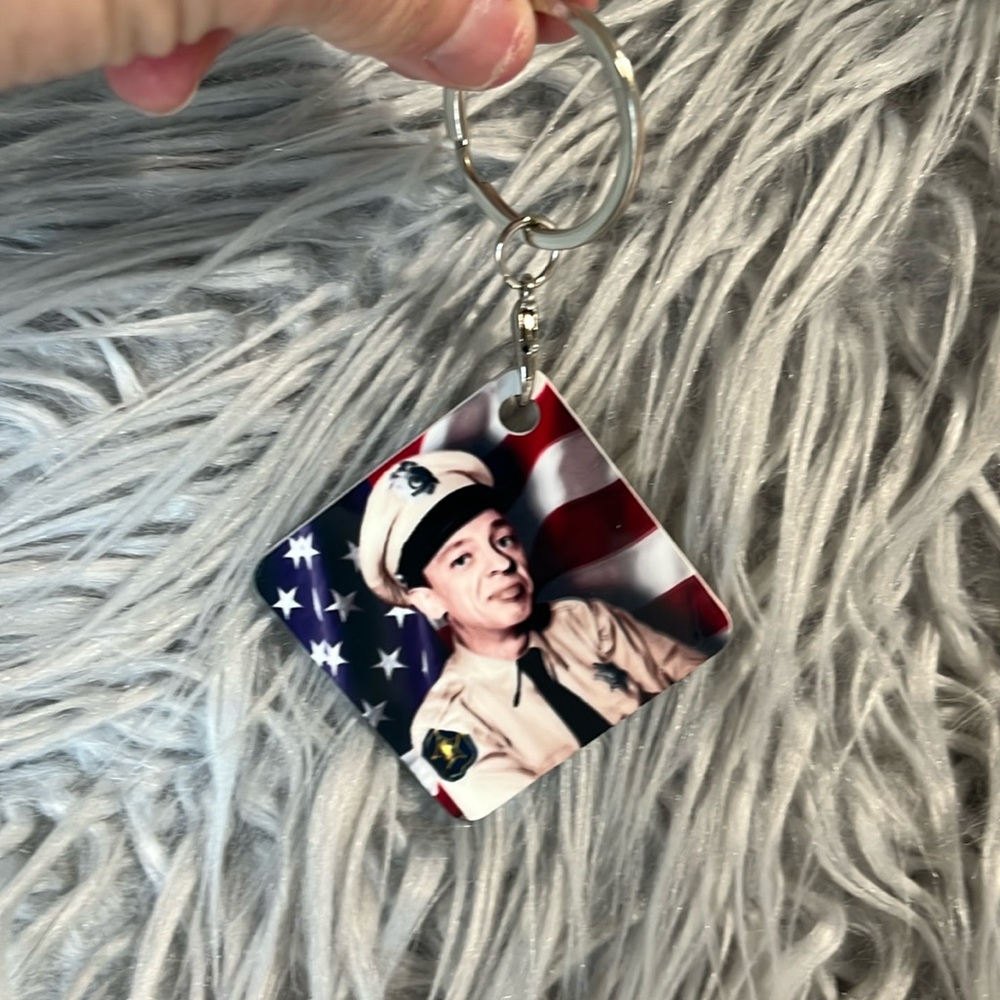 Barney Fife Andy Griffith Key Ring Chain New Metal Key Fob Vintage Photo Art - Picture 2 of 7